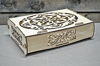 Подарочная деревянная шкатулка из хвои и березовой фанеры, покрыта морилкой Шкатулка подарочная деревянная
