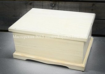 Коробка деревянная с крышкой для хранения. Из массива хвои, крышка накладная. Коробка деревянная с крышкой
